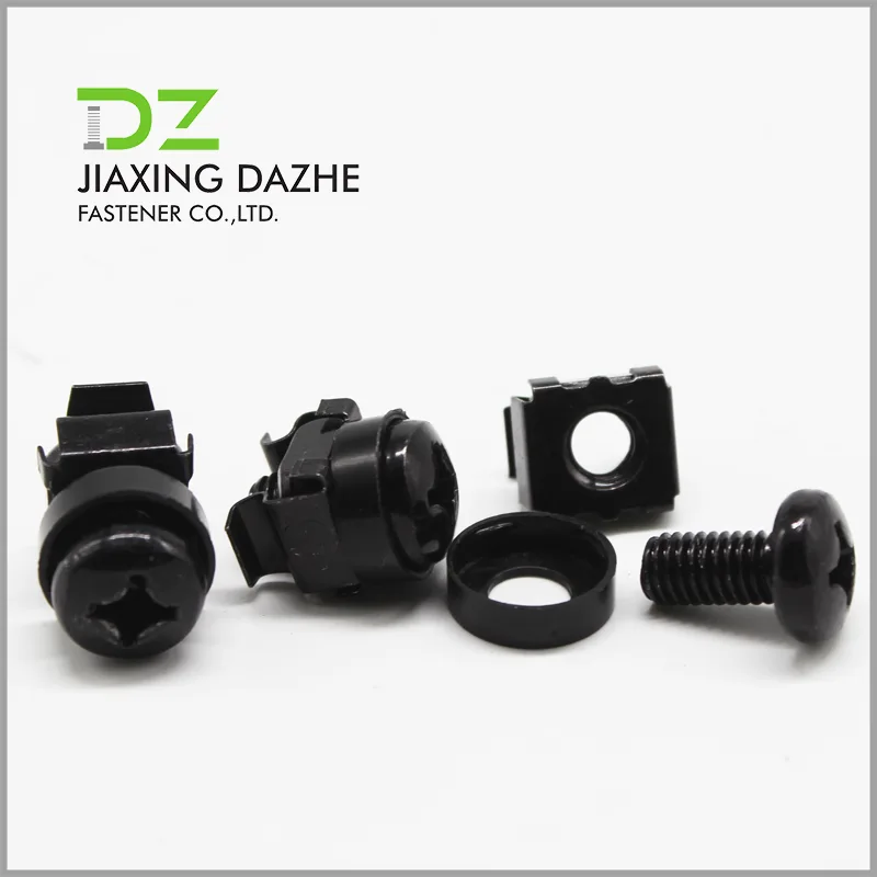 Black Pan Head Machine Screw With Nut And Washer